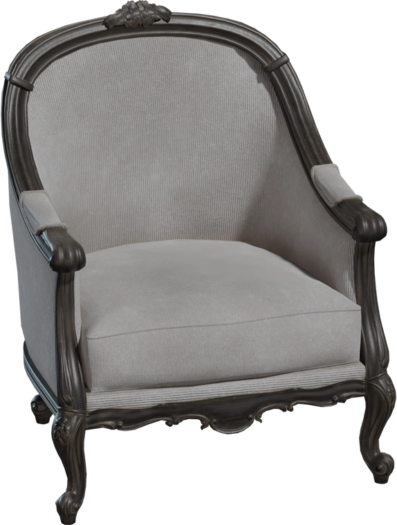 Free (CC0) vintage Victorian armchair 3D model - varnished carved wood frame, upholstered seat; gothic/classic styling ideal for interiors, period scenes, and renders.