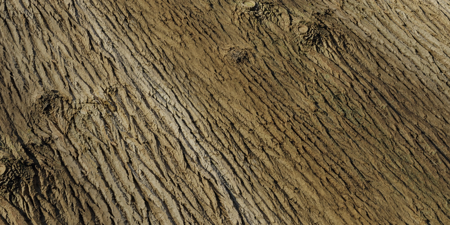 Free 8K bark texture with deep vertical grooves, rugged fibrous surface, warm brown weathered tones, visible knots and subtle mossy highlights.