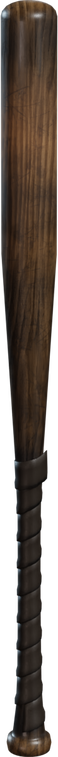 Free 8K model of a worn wooden baseball bat with visible grain, scratches, scuffs and a tape-wrapped grip - realistic, game-ready prop.