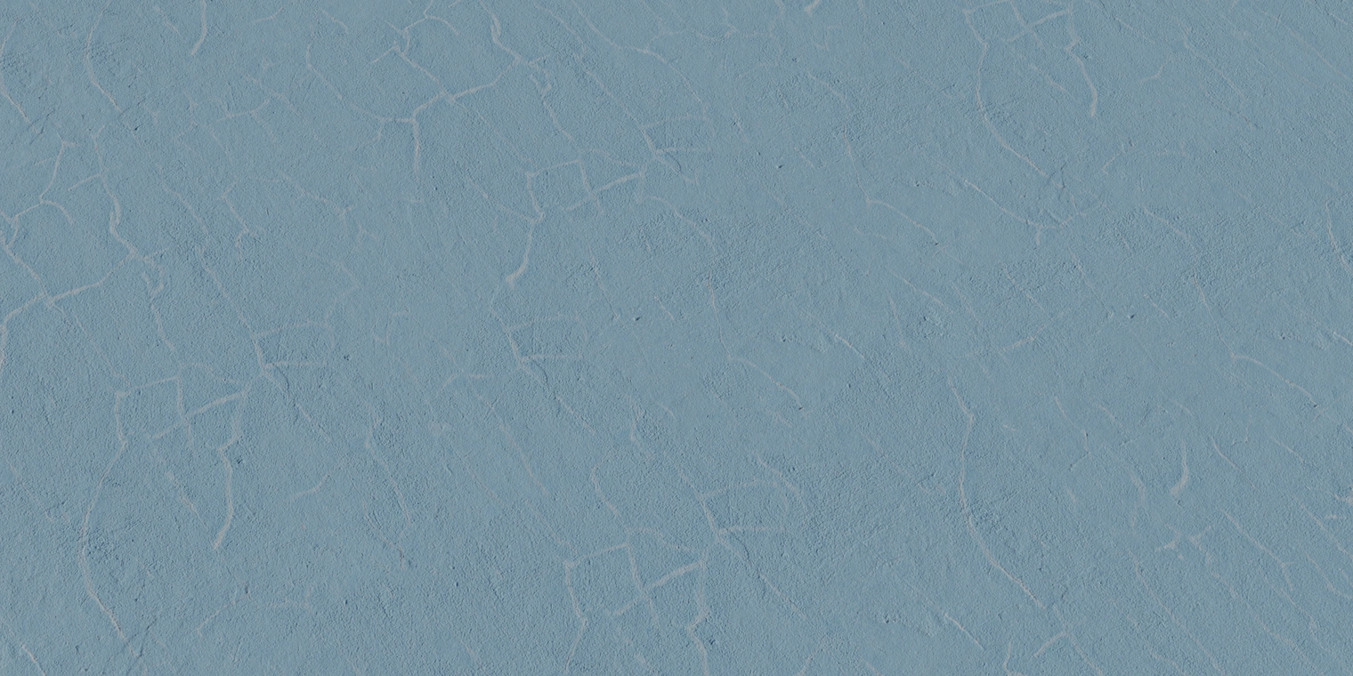 Free 8K blue plaster wall texture with a matte, rough finish, fine bumps, and subtle crackled paint lines for a weathered, slightly chalky look.