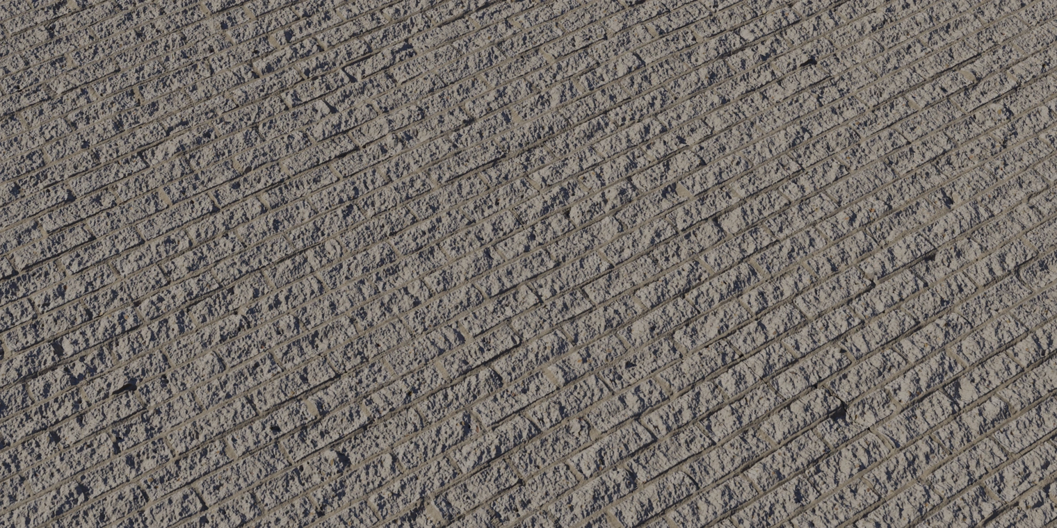 Free 8K texture of an old, rough beige-brown brick wall with deep mortar joints, heavy surface relief, weathered edges and subtle discoloration.