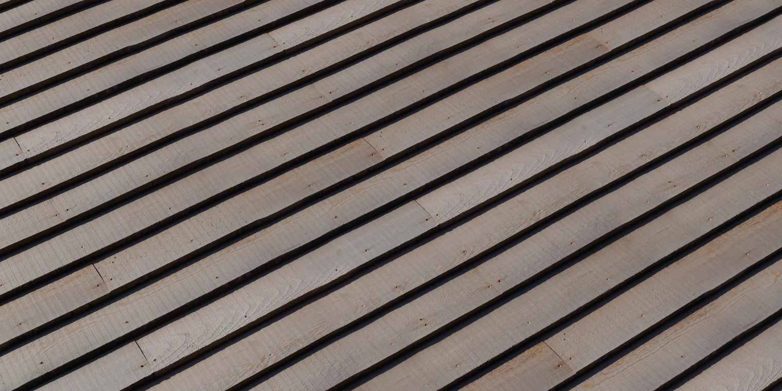 Free 8K texture of old untreated brown wooden planks; rough grain, overlapping clapboard boards, visible nail heads and subtle weathering, matte finish.