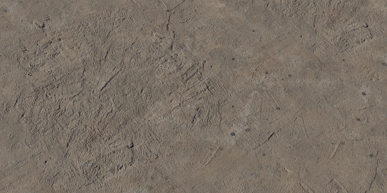 Free 8K texture of rough, brushed concrete with weathered discoloration, dirt, stains and subtle tool marks - a matte, gritty plaster/concrete surface.