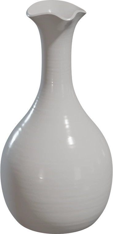 Free 8K Ceramic Vase 01 - a tall, modern glossy white pot with an elegant fluted rim and clean lines; a fancy decorative vase/container for stylish interiors.