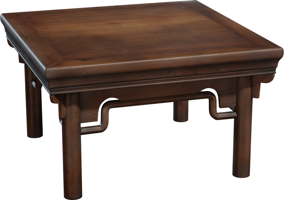 Free 8K 3D model of a vintage Chinese wooden tea table - antique, ornate, traditional with realistic wood grain.