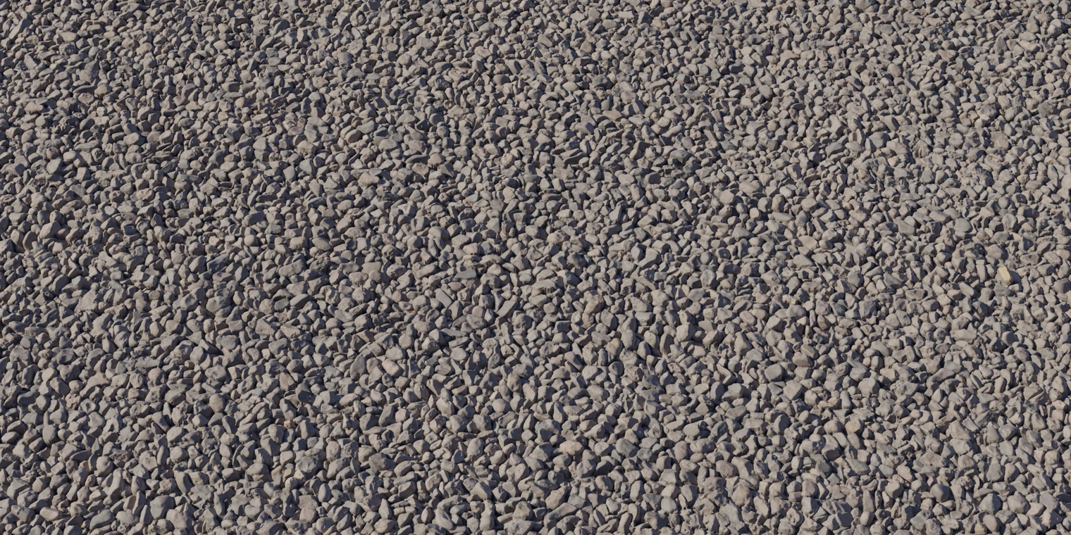 Free 8K texture of clean pebble gravel - small rounded stones in earthy brown-gray tones, uneven packed surface with subtle dry sheen and crisp surface detail.