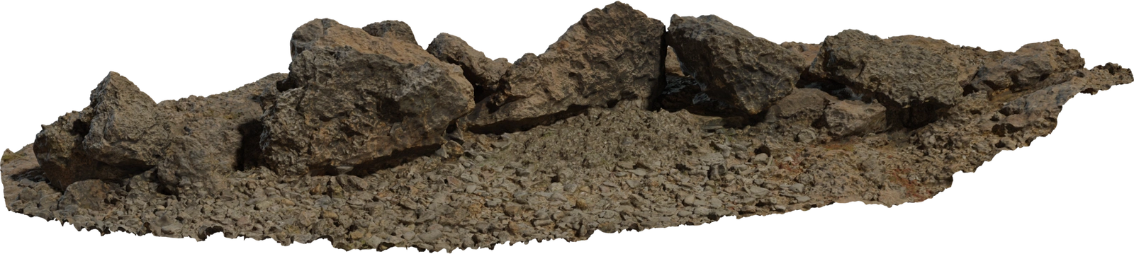 Free 8K model of weathered coastal boulders and pebble-strewn shoreline, rugged sandy textures and detailed rock crevices from the Smugglers Cove collection.