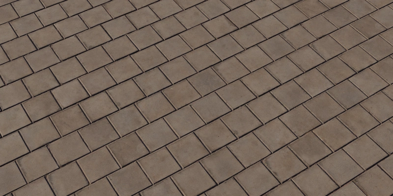Free 16K concrete pavers texture: weathered, coarse outdoor paving with worn joints and dirt - ideal for sidewalks, driveways, parking areas and exterior flooring.