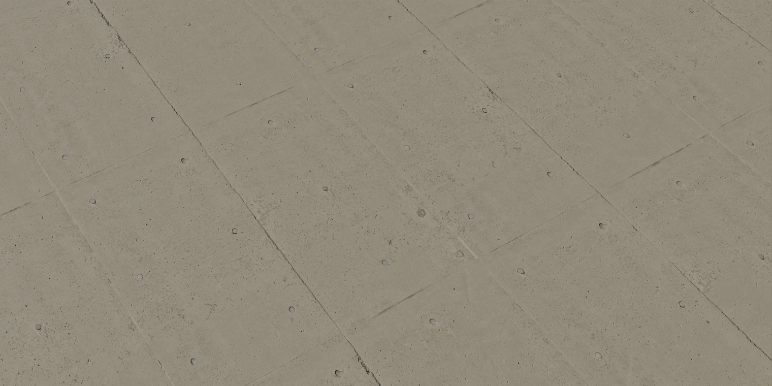 Free 8K texture of a weathered concrete wall with chipped plaster, hairline cracks, bolt holes and subtle stains - rough, dry cement surface with light scratches.