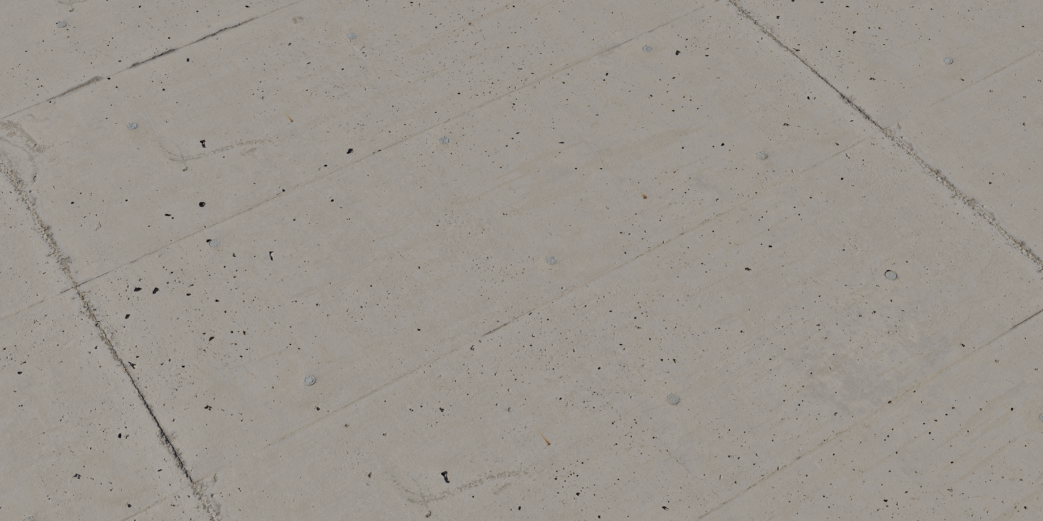 Free 16K concrete wall material with smooth formwork seams, tie-bolt marks, small air holes, light stains and subtle roughness in a warm gray tone.