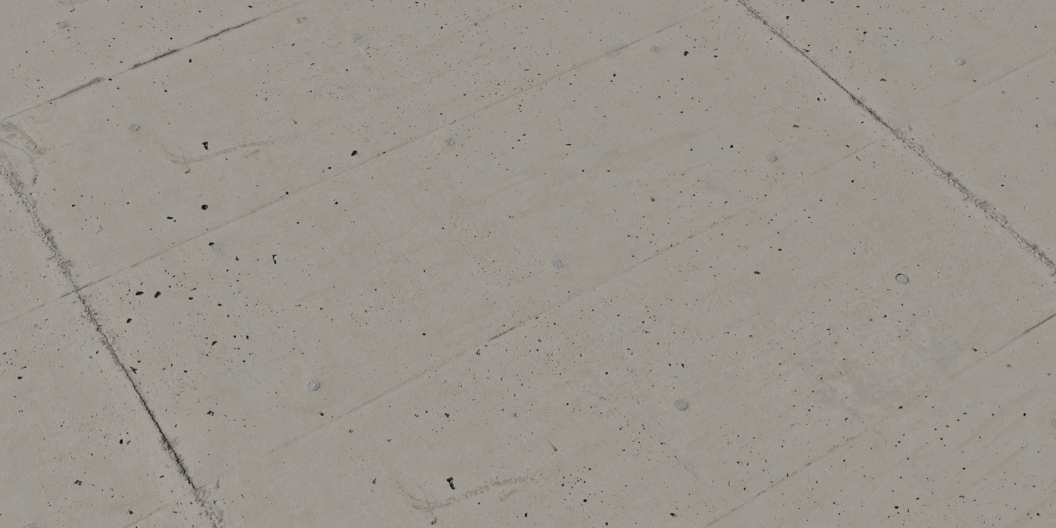 Free 16K concrete wall material with smooth formwork seams, tie-bolt marks, small air holes, light stains and subtle roughness in a warm gray tone.