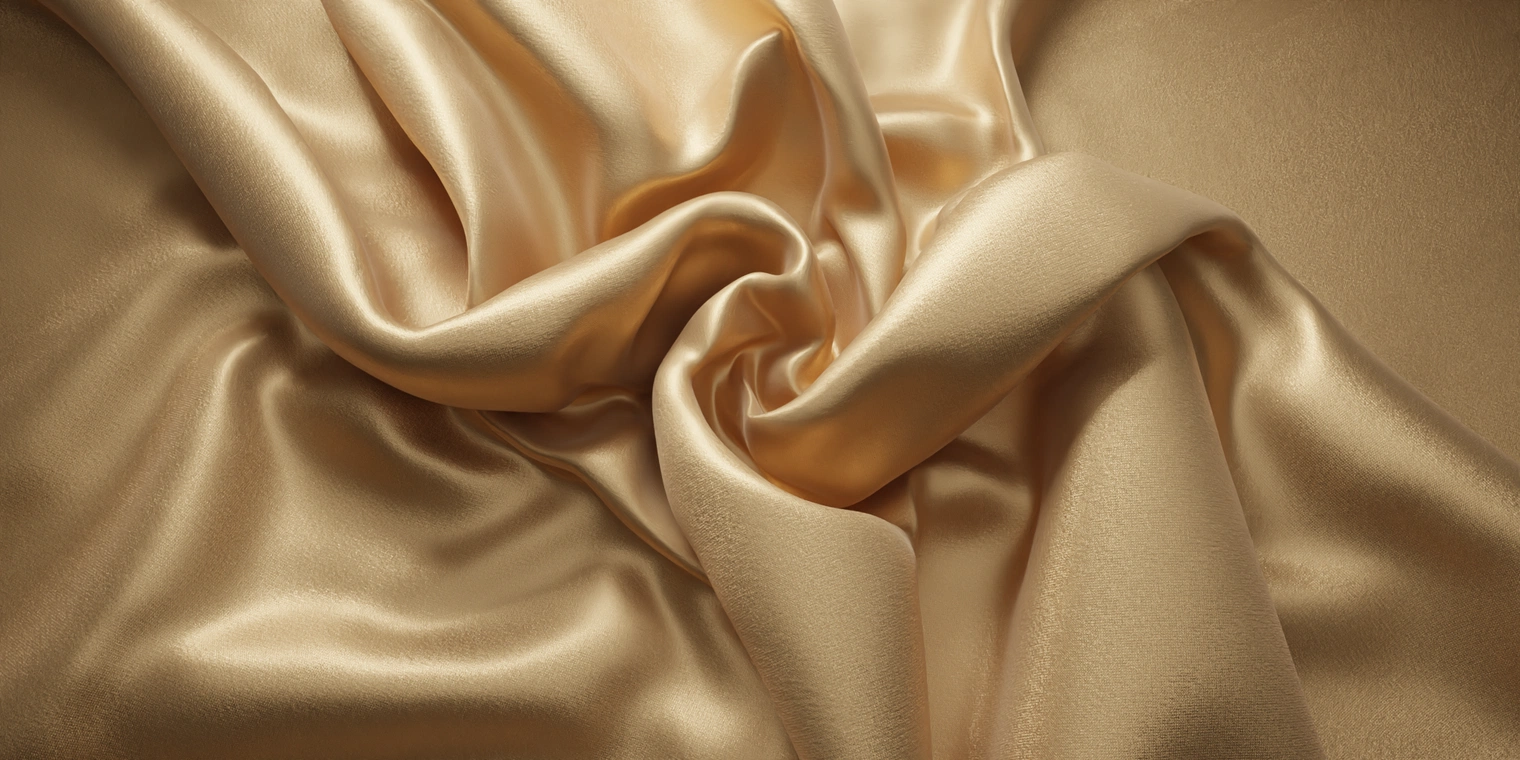 Free gold crepe-satin PBR fabric: soft, silky crepe texture with satin glossy sheen and fine grain - ideal for garments, fashion renders, and luxury interiors.