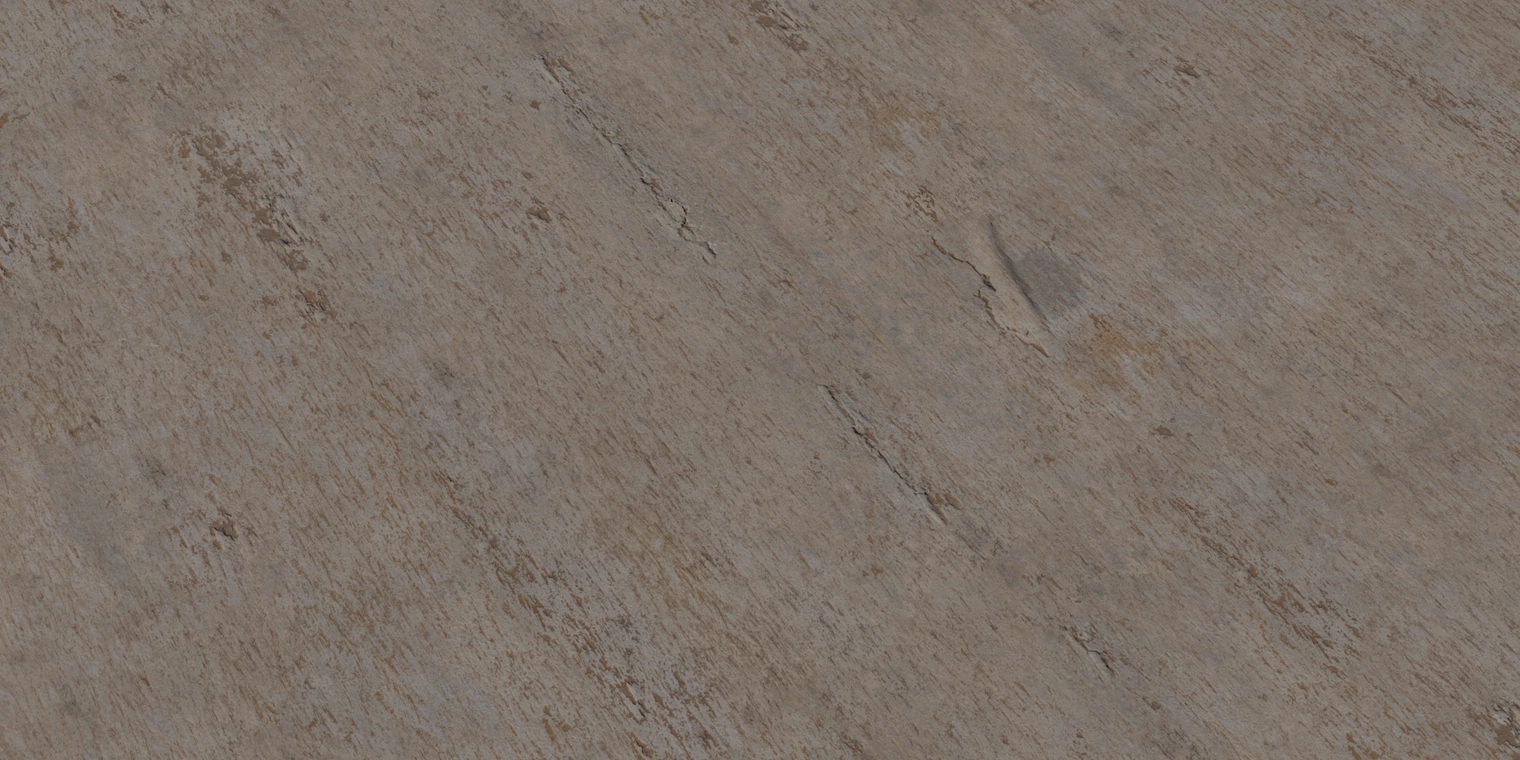 Free 8K texture of decrepit wallpaper with flaking, peeling, scratched and discolored surface, grime streaks and subtle cracks, worn, grungy wall material.