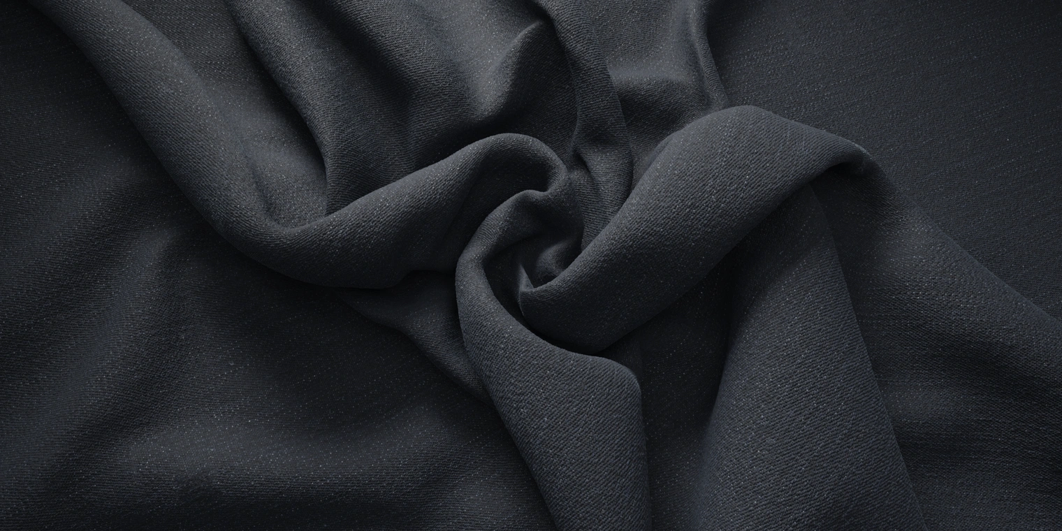 Free PBR denim texture: dark, worn twill with a matte, durable weave - realistic jeans surface ideal for clothing, upholstery, and rugged textile props.