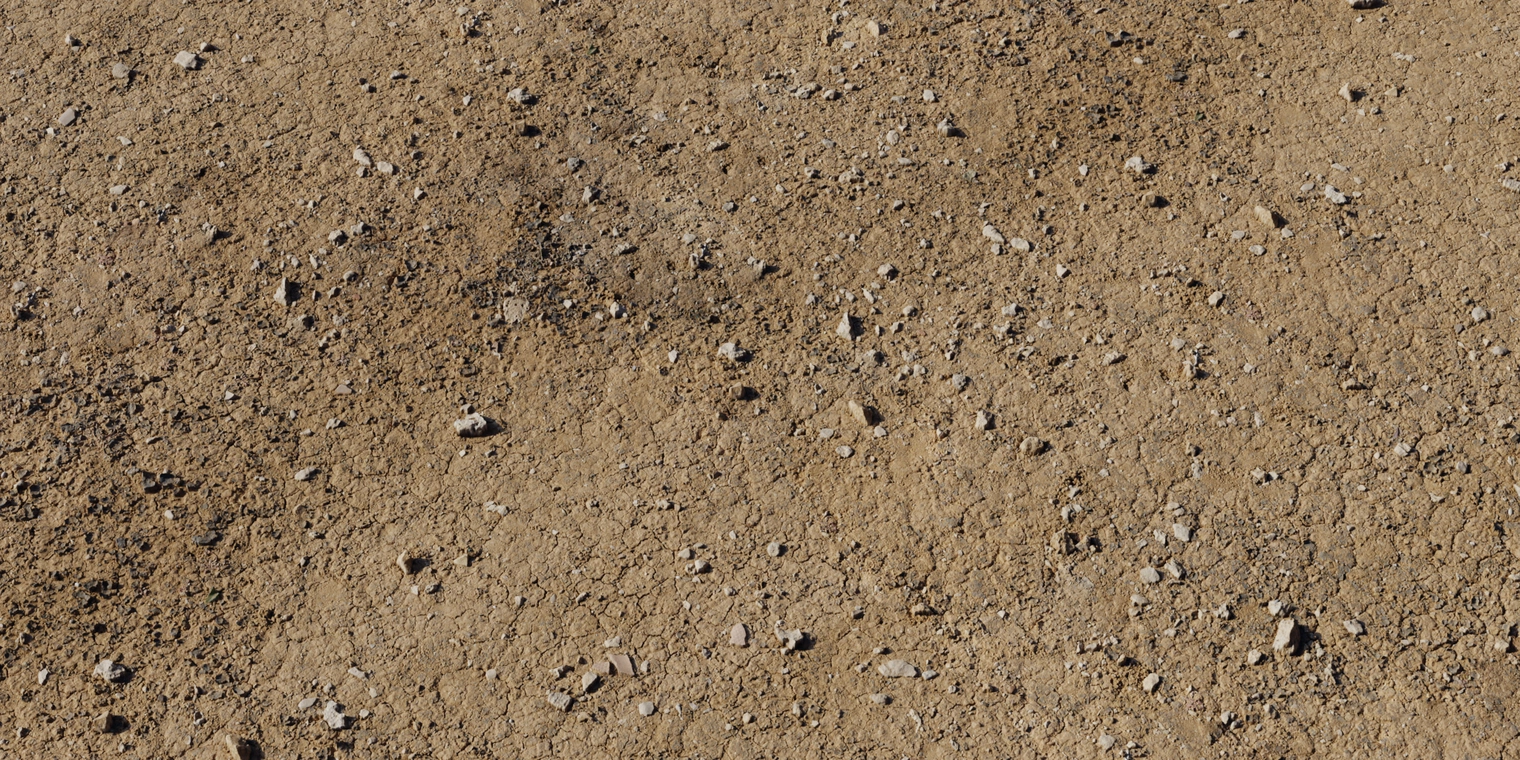 Free 8K texture of dry, cracked ground with rough stony soil, parched brown dirt, compacted mud and scattered small rocks, gritty surface detail.