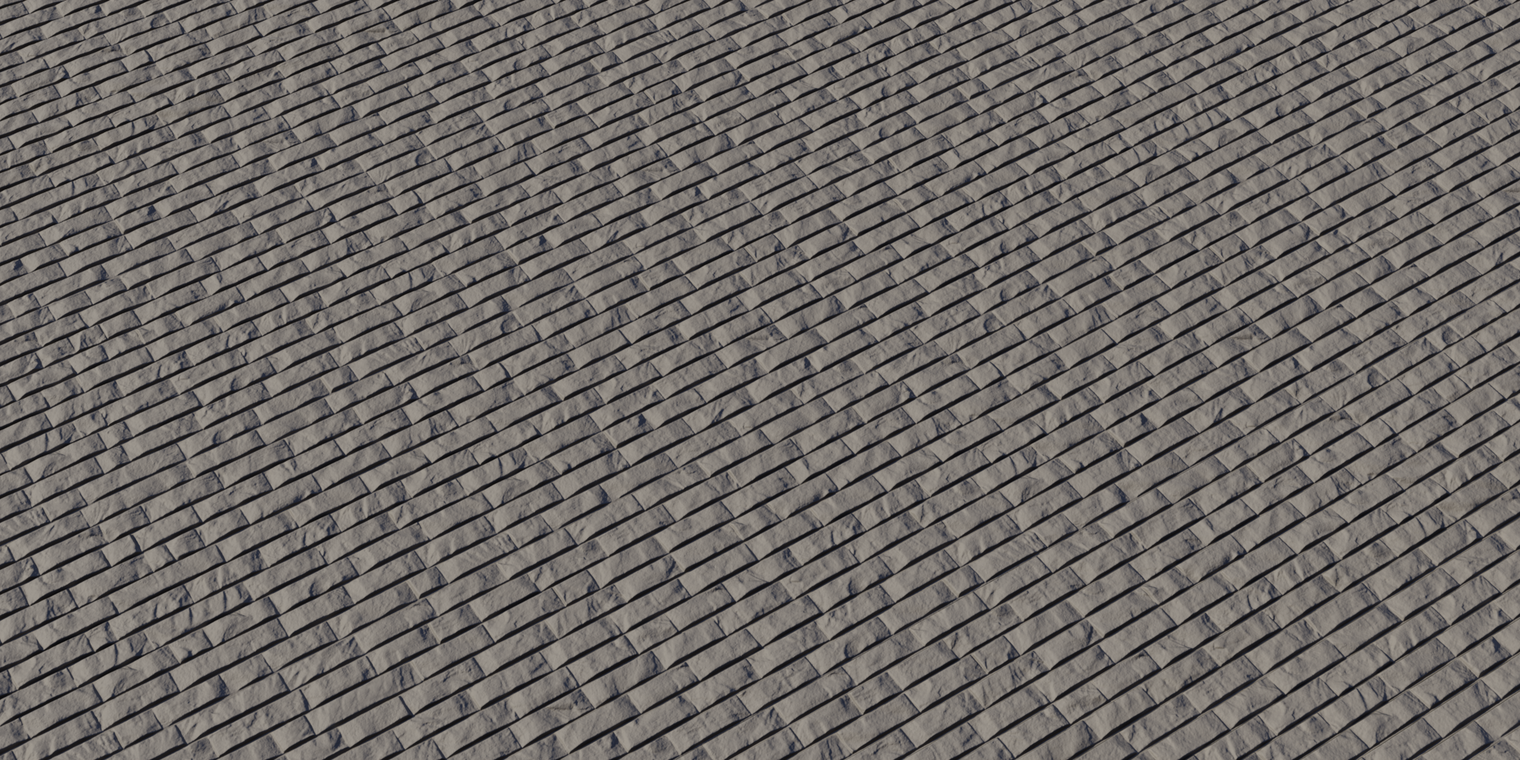 Free 16K texture of exterior faux brick cladding, narrow rough stone-like bricks with subtle weathering and low gloss - ideal for outdoor building facades.