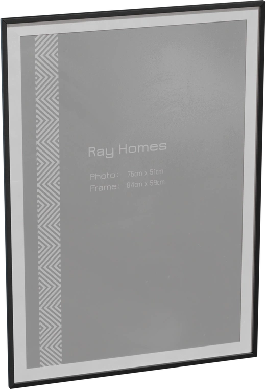 Free, 8K modern minimalist hanging picture frame with slim black metal frame, white mat and subtle patterned inlay - clean, simple wall decoration model.