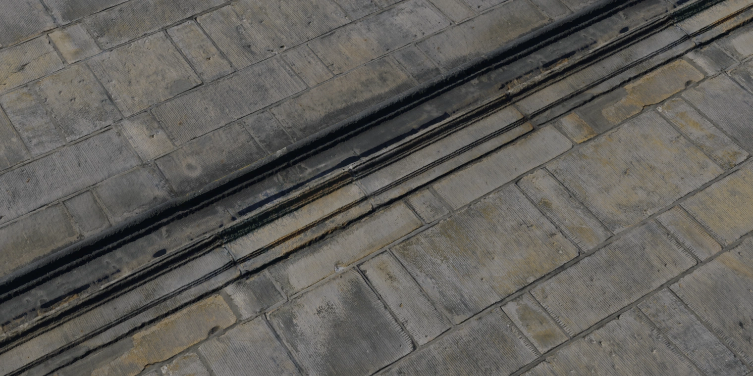 Free 8K sandstone texture of large grey blockwork, showing discolored, stained surfaces, worn edges, layered mortar and fine gritty weathering.
