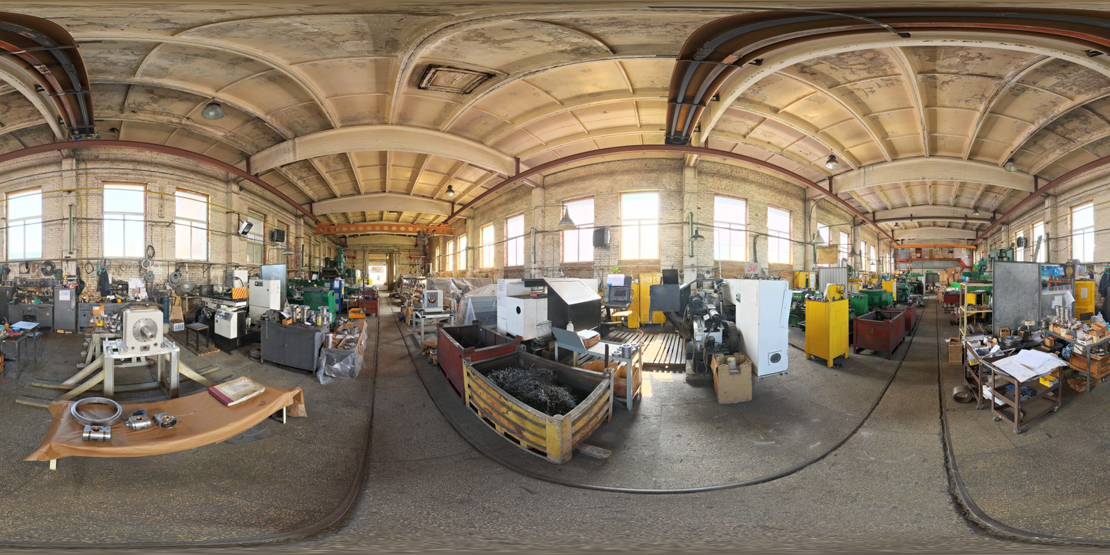Machine Shop 01 HDRI • Poly Haven