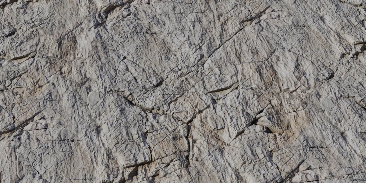 Free 8K marble cliff texture with pale beige and gray tones, dense veining and striations, heavy weathering, deep cracks and chips, rough, uneven surface.