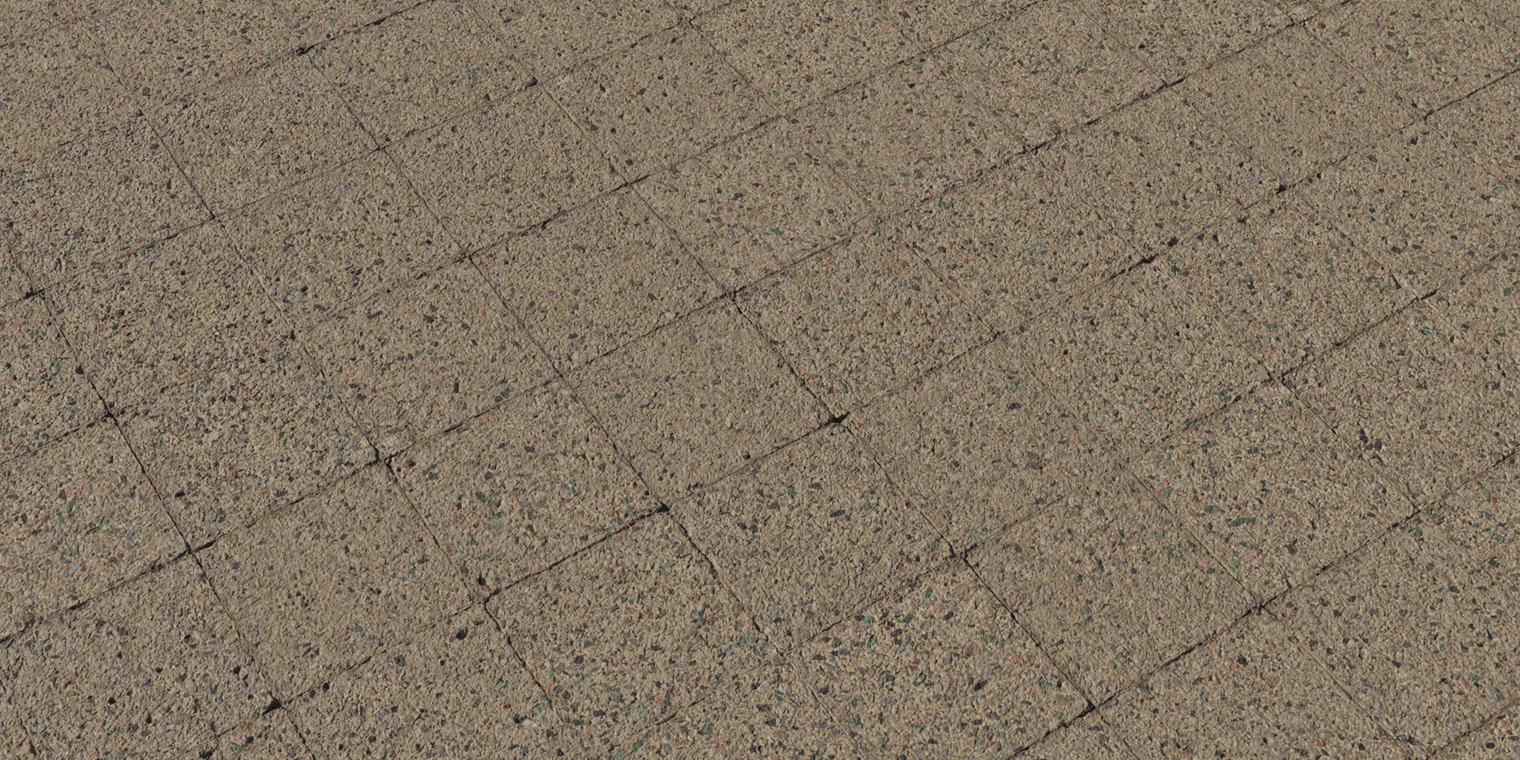 Free 8K mixed stone tile texture with square tiles, pebbled speckled surface, visible embedded stone fragments and shallow grout lines.