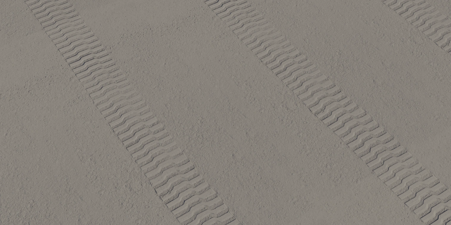 Free 16K texture of lunar regolith with crisp tire tracks, rough dusted surface