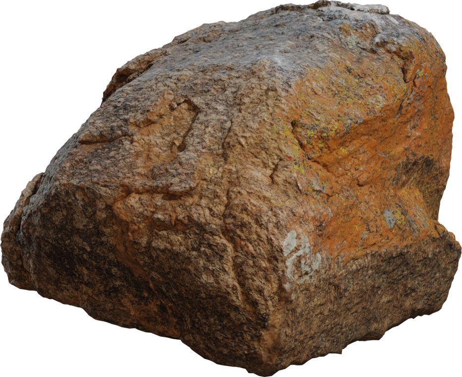 Free 8K Namaqualand boulder model - rugged Karoo rock from South Africa with brown, weathered surfaces and lichen patches for landscaping.
