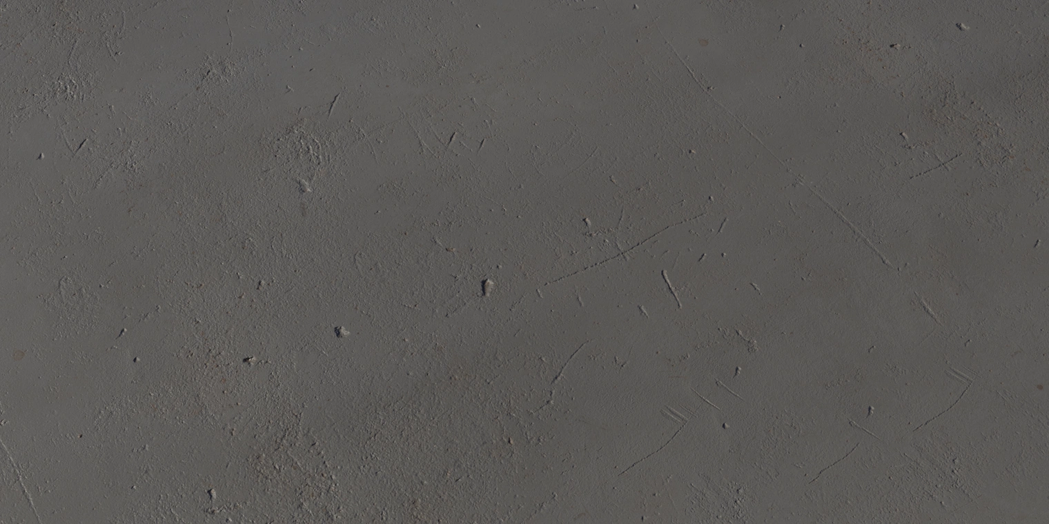 Free 16K texture of painted concrete: dark matte, weatherbeaten paint over rough cement with fine scratches, scuffs, small pits and subtle surface variation.