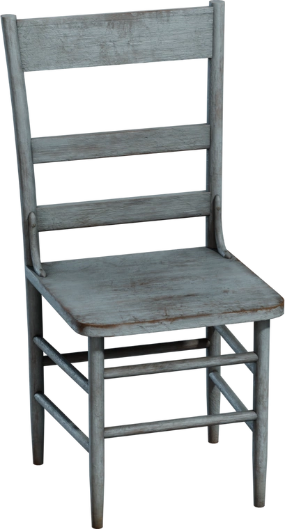 Free 4K model of a painted wooden dining chair with distressed vintage farmhouse charm, worn paint and realistic wood grain - ideal for antique interiors.