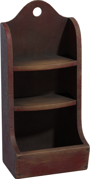 Free 4K model of painted wooden shelves with worn, vintage farmhouse character - aged paint, visible grain, rounded shelves, and nailed details.