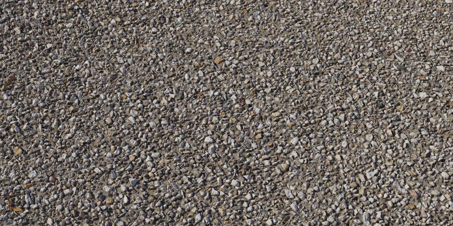 Free 8K texture of a cemented pebble floor: rough, flat aggregate with small multicolored stones embedded in brownish cement, noticeable depth and variation.