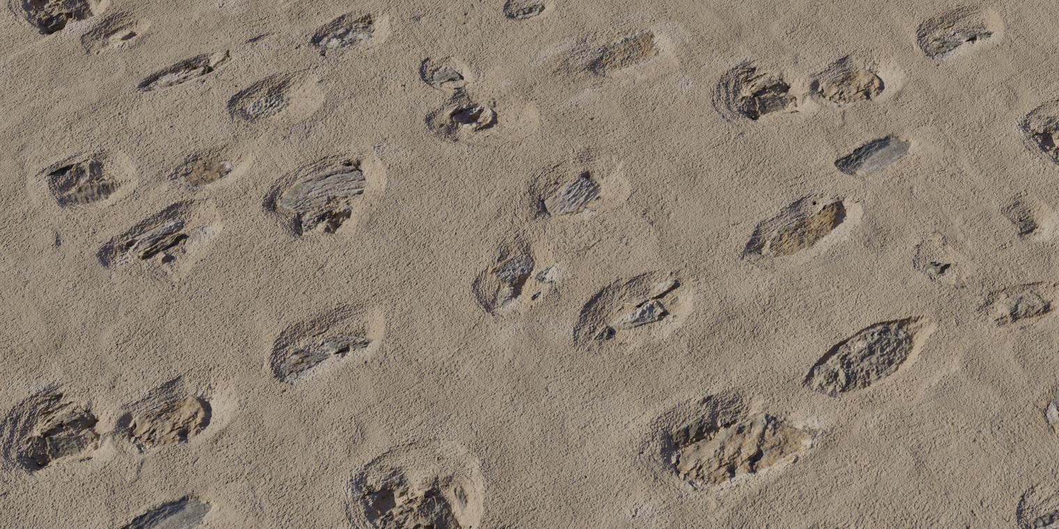 Free 16k texture of a beige plaster stone wall with rough surface, scattered chips and recessed worn areas revealing darker stone and color variation.