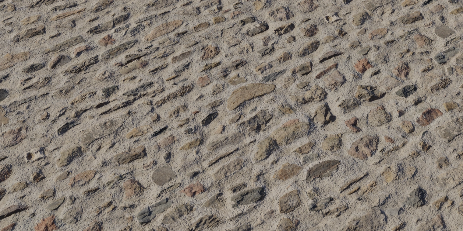 Free 8k texture of coarse, weathered plaster and concrete with uneven, timeworn surface, exposed embedded stones and rough mortar.