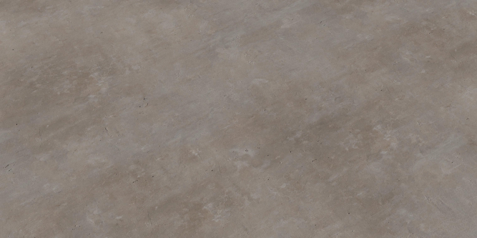 Free 8K texture of timeworn plaster: rough, scuffed brown-beige surface with subtle chips, scratches and concrete-like discoloration.