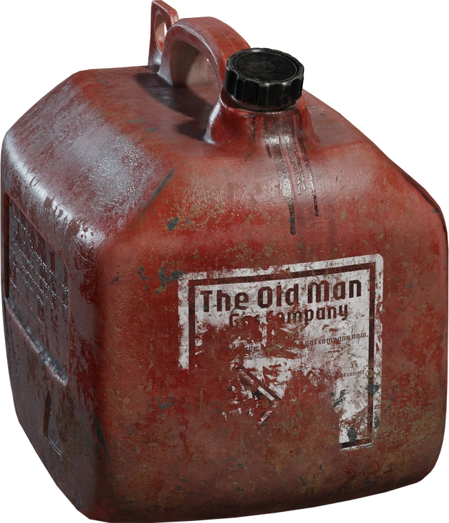Free 4k worn red plastic jerrycan with high-detail scuffs, paint chipping, grime, faded label and screw cap - weathered, realistically aged character.