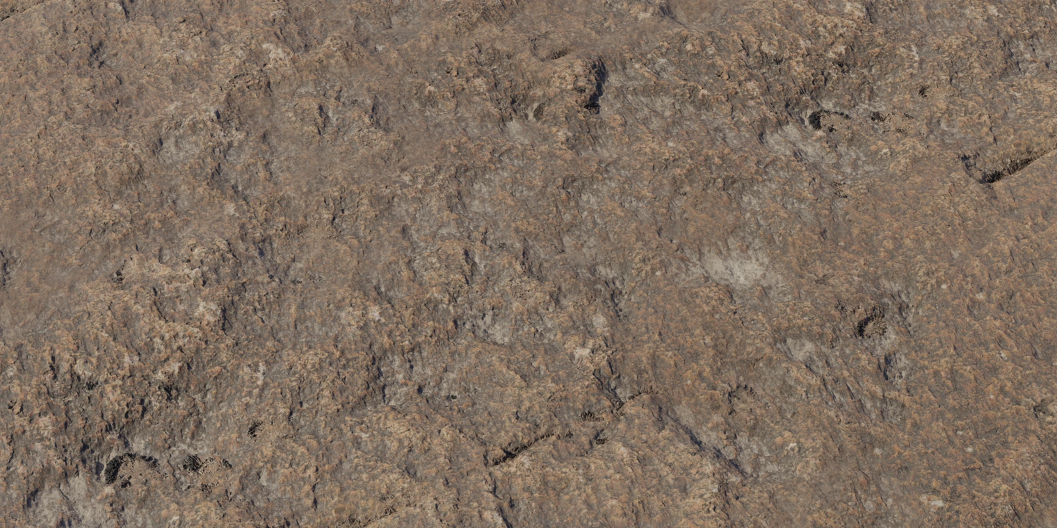 Free 8K texture of an old, rough brown-gray rock face with pitted, uneven, weathered surfaces and irregular geological detail.