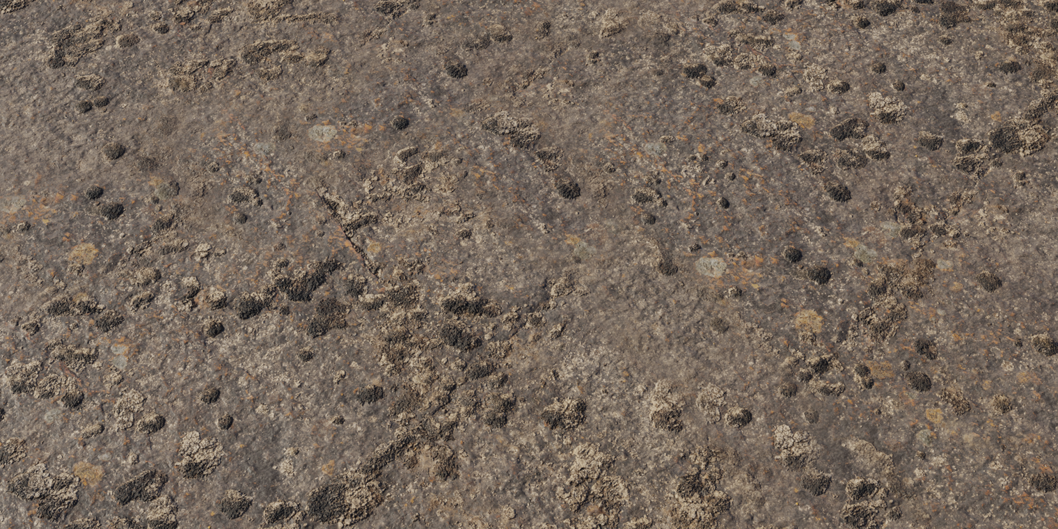 Free 8K texture of a grey seaside rock face: rough, uneven boulder surface with eroded pits, mossy patches and grungy mineral stains.