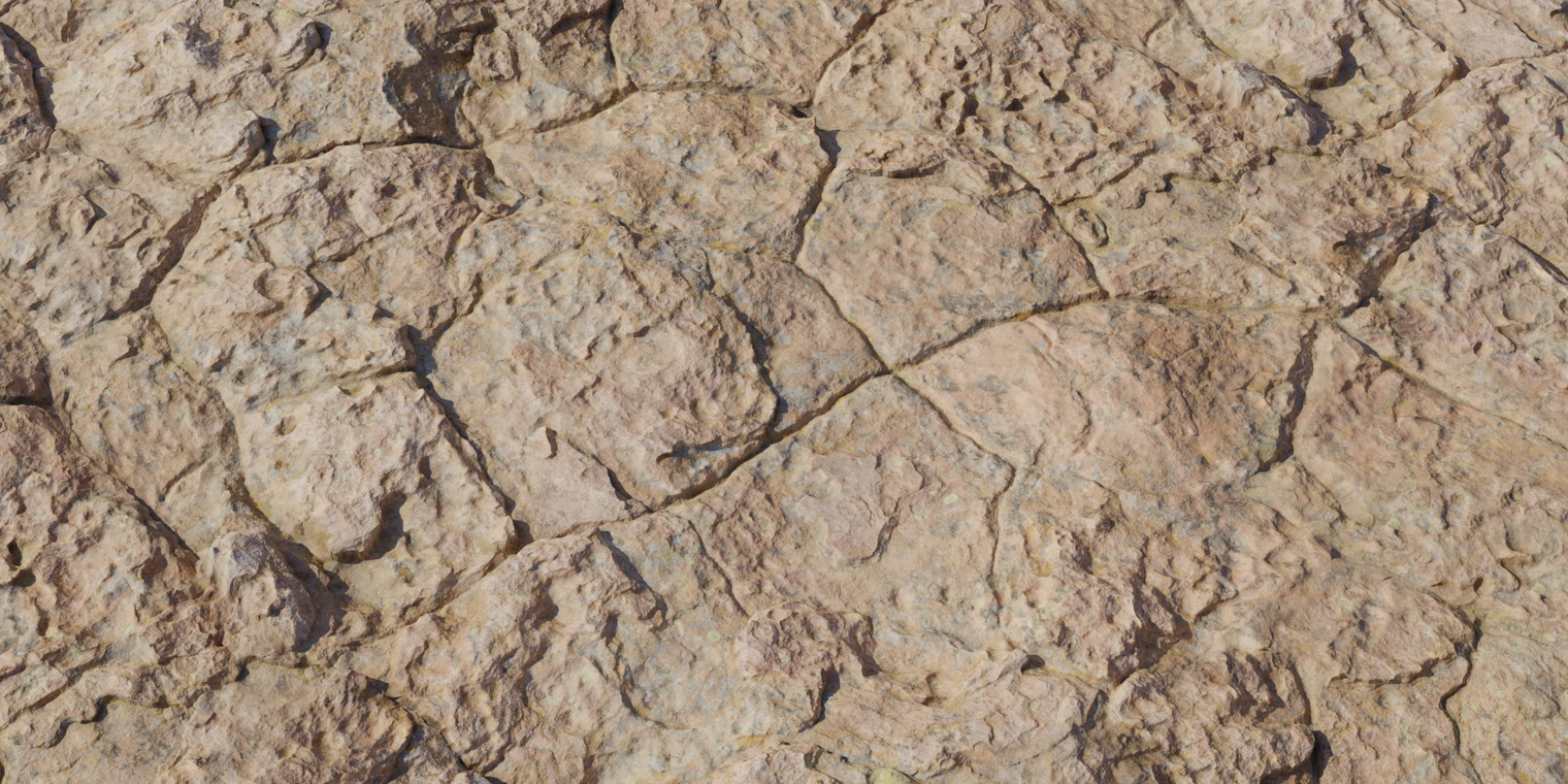 Free 8K rock texture showing weathered, pitted sandstone with orange-red tones, a rough uneven surface, deep erosion lines and subtle moss discoloration.