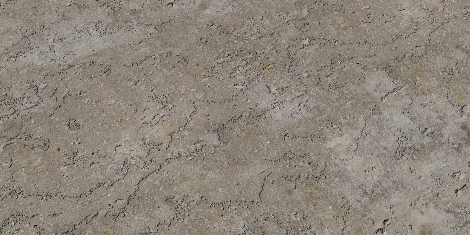 Free 8K texture of rough, weathered grey plaster with flaking patches, small pits and subtle brown staining, an uneven, low-sheen concrete-like surface.