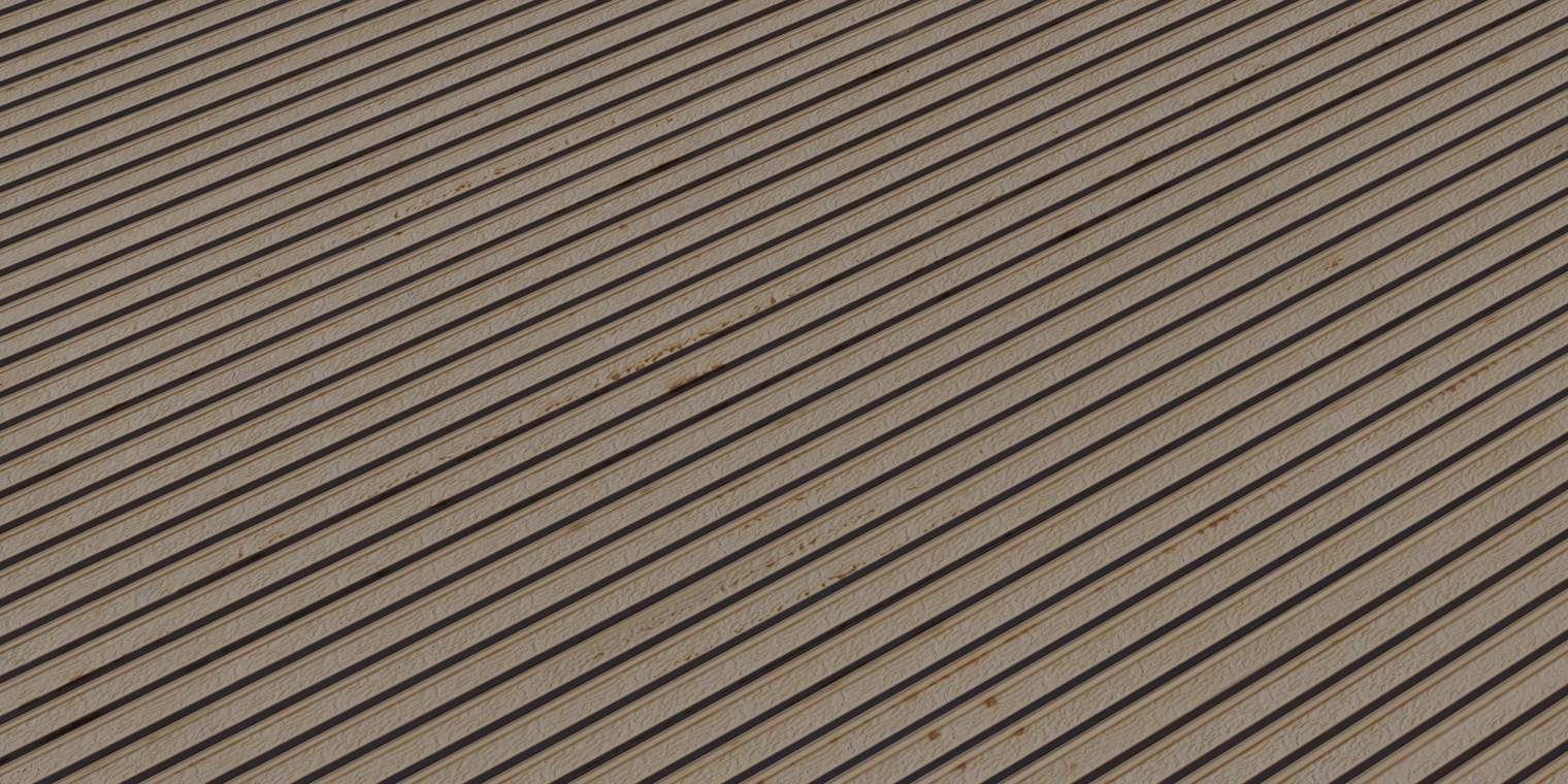 Texture of a painted corrugated metal shutter with horizontal ridges, chipped paint, surface pitting and rusty oxidation across weathered steel.