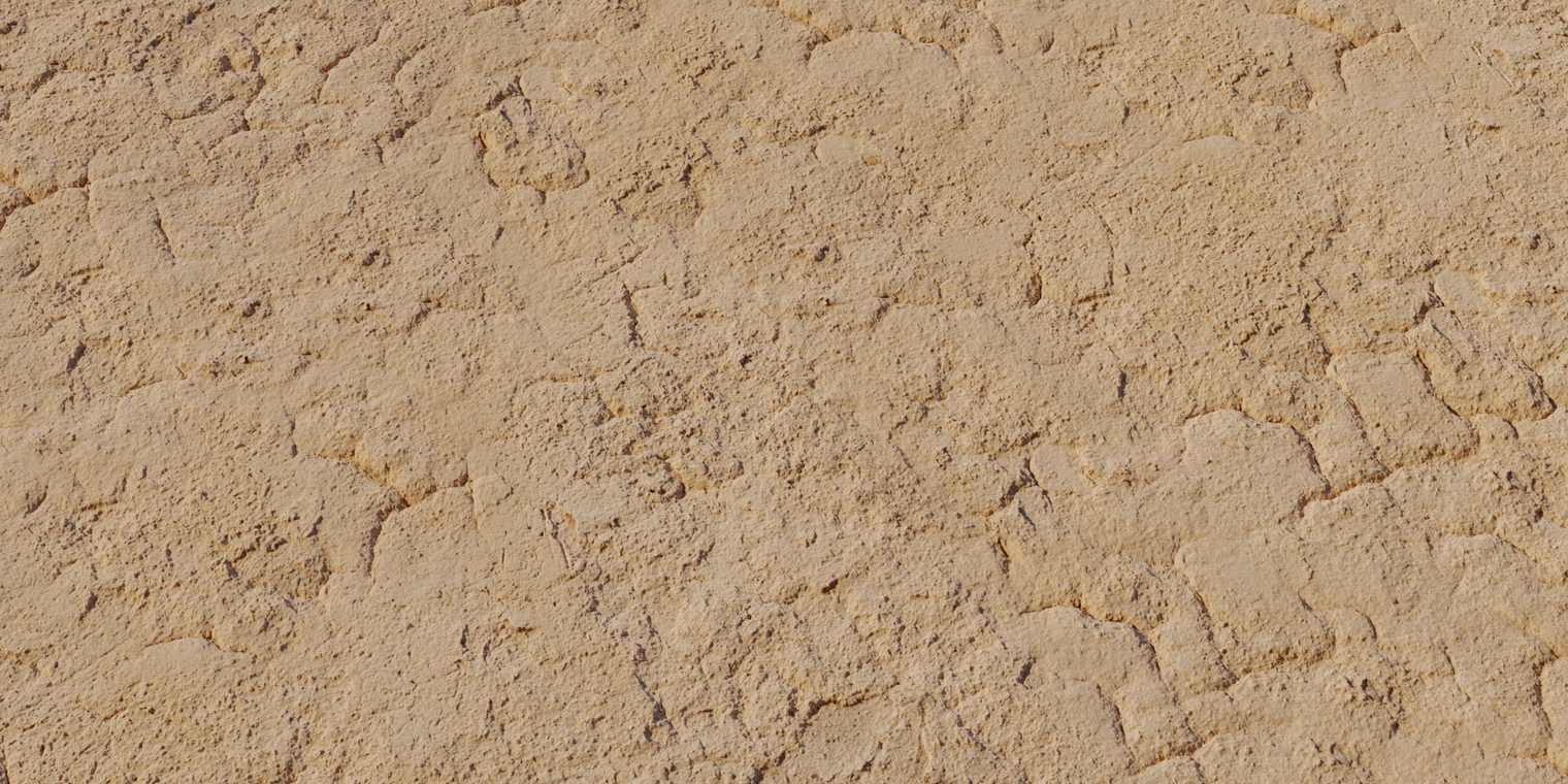 Free 8K sandstone cracks texture - rough, sandy surface in warm beige, dusty erosion with fine fissures and plaster-like granular detail.