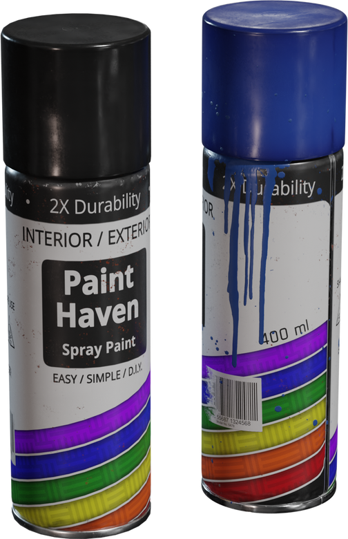 Spray Paint Bottles Model • Poly Haven