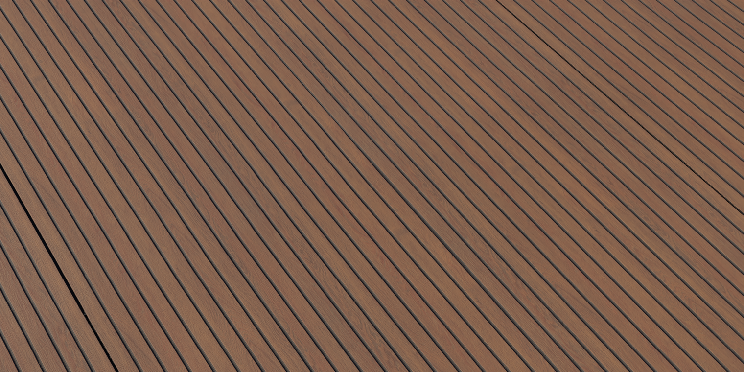 Free 8K synthetic wood texture of narrow vertical brown planks with fine wood grain, sharp dark grooves and a smooth matte finish.
