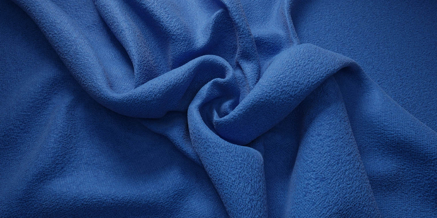 Free 11K texture - blue terry cloth with plush looped fibers, soft absorbent microfiber knit; perfect for towels, robes and close-up textile renders.