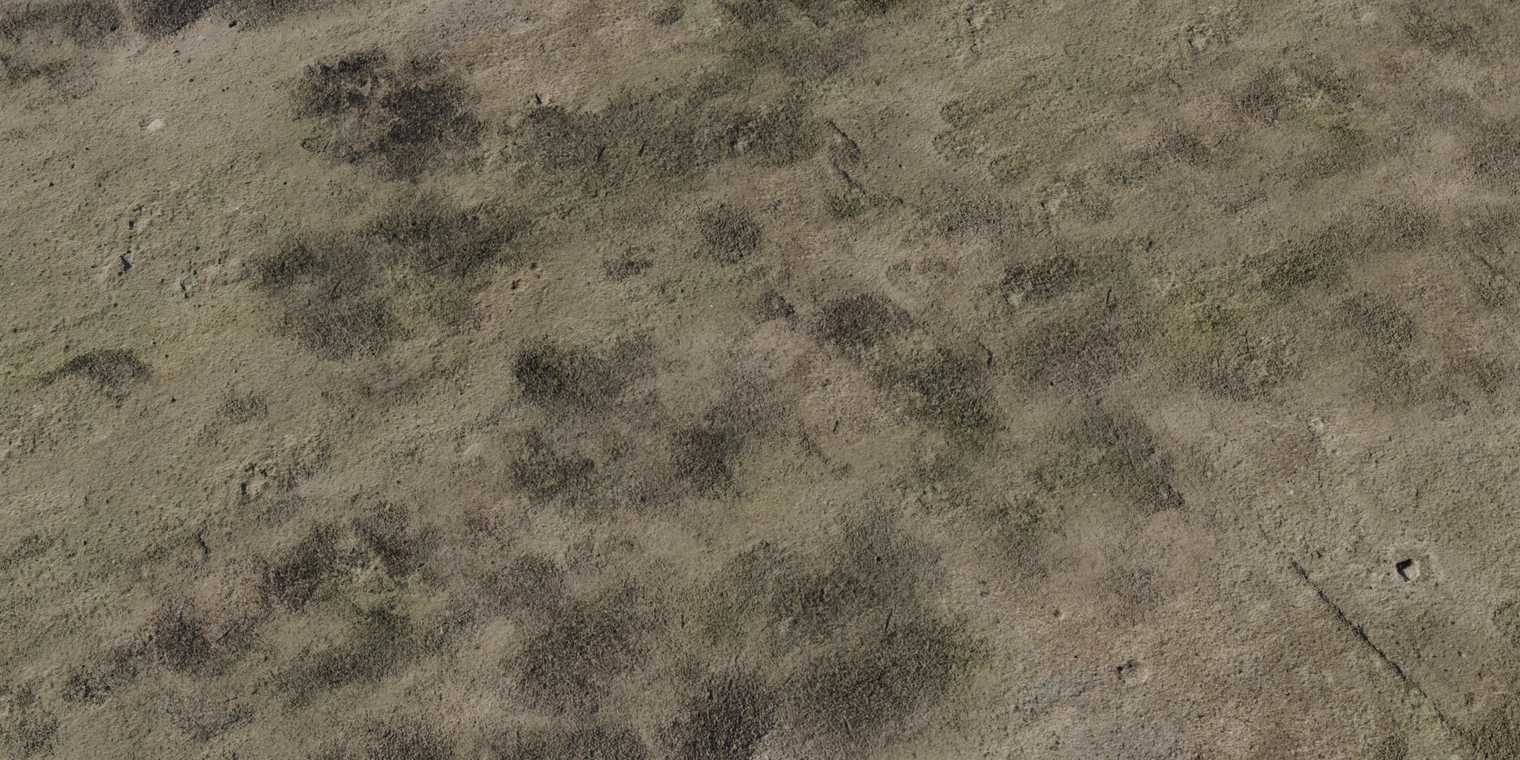 Free 8K texture of weathered white plaster - rough yet fairly even surface with subtle grain, worn patches and green moss staining on an outdoor man-made material.
