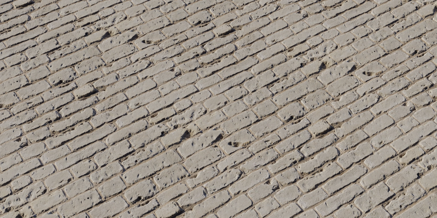 Free 8K texture of white sandstone blocks - uneven, chipped blocks with rough, granular surfaces, deep mortar joints and subtle beige dusting and weathered details.