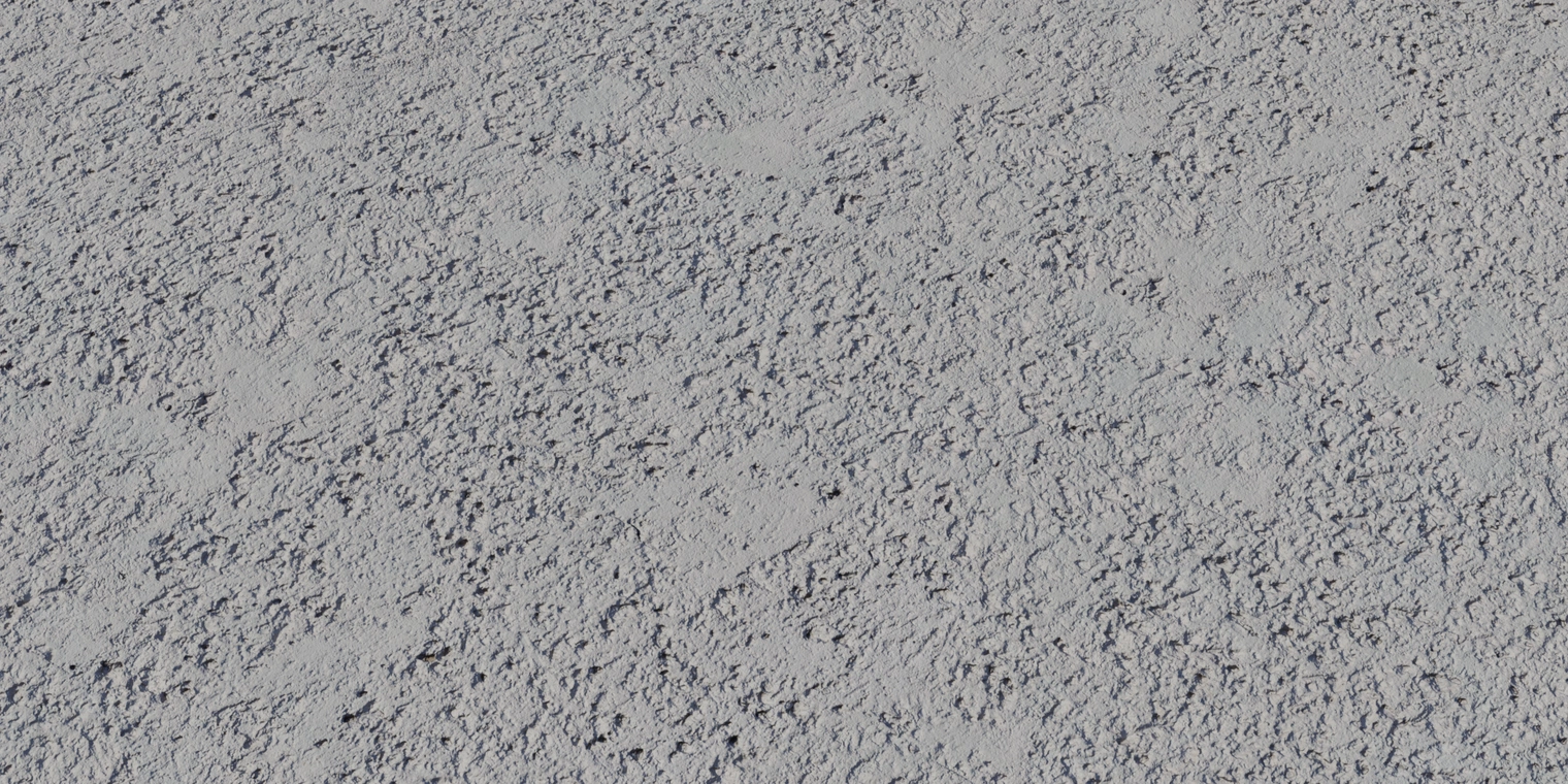 Free 8K texture: white stucco material with rough, pitted grain, soft matte sheen and subtle gray variation, crisp normal detail and natural plaster relief.