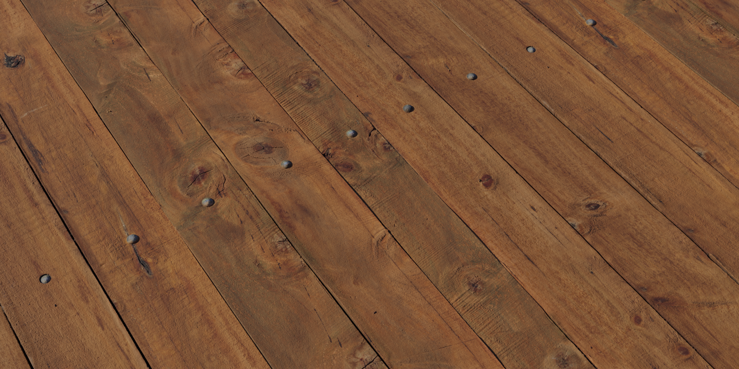 Free 8k texture of rough, antique wooden shutter planks - warm brown timber with knots, saw marks, visible seam gaps and aged nail heads.