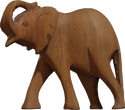 Carved Wooden Elephant - orth_front