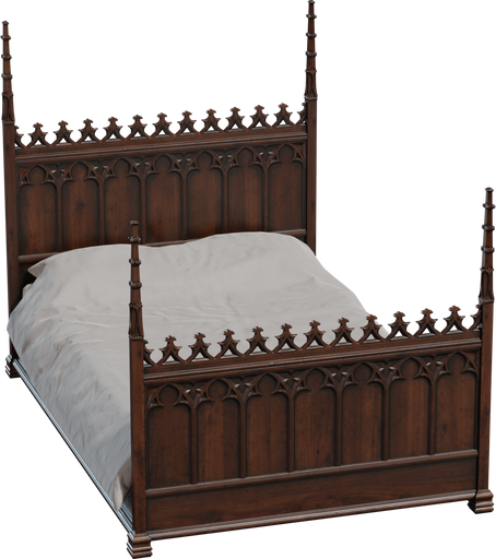 Gothic Bed 01 — free furniture CC0 3D model